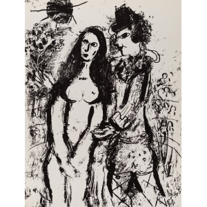 Marc Chagall (1887-1985) nach, Clown in Love, Lithographie, 1963.