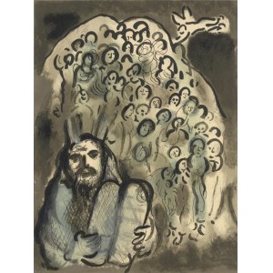 Marc Chagall (1887-1985) podle, Mojžíš a jeho lid, litografie, 1973.