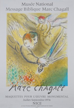 Litografia. Marc Chagall (1887-1985) według, Charles Solier (1921-1990), Anioł Sądu Ostatecznego, 1974 r.