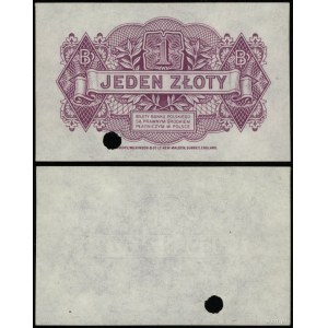 Polska, strona odwrotna banknotu o nominale 1 złoty, 15.08.1939