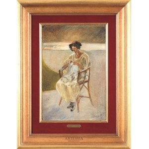 Jacek Malczewski (1854-1929), Porträt von Frau M., 1922