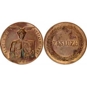 Czechoslovakia Bronze Merit Medal Kladno Exhibition Market 1935