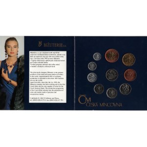 Czech Republic Annual Set of 9 Coins & Jeton 1995