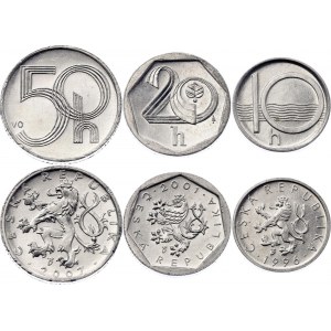 Czech Republic Lot of 6 Coins 1996 - 2021