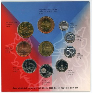 Czech Republic Annual Set of 9 Coins & Jeton 2003