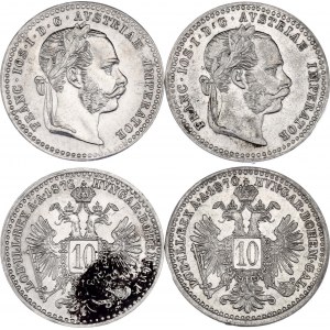 Austria 2 x 10 Kreuzer 1870 - 1872