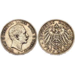 Germany - Empire Prussia 5 Mark 1898 A