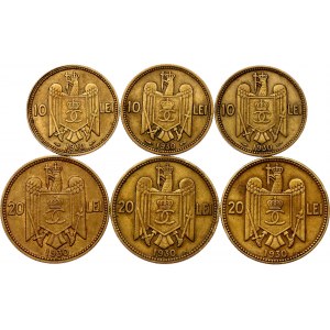 Romania 3 x 10 - 3 x 20 Lei 1930