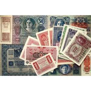 Austria 1 - 1000 Kronen (1902-1922) Lot of 14 Banknotes