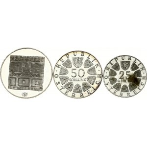 Austria 25 - 100 Schilling (1970-1975) Lot of 3 Coins