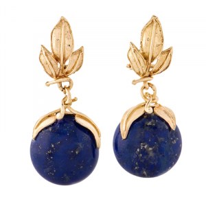 Earrings with floral motif, Italy, 2nd half of 20th century.