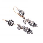 Earrings with floral motif, France, second half of 19th century, Victorian style