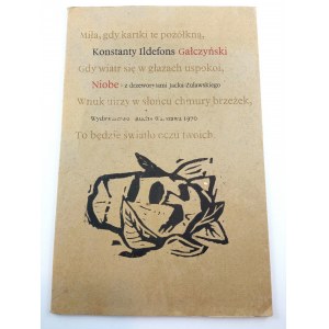 Konstanty Ildefons Galczynski, Niobe. S drevorezmi Jaceka Żuławského