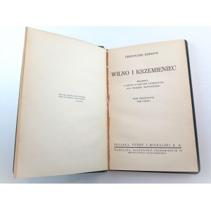 Hoesick Ferdynand, Wilno i Krzemieniec. 1933