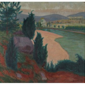 Boguslaw SERWIN (1882-1956), Landscape with a beach.