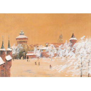 Tadeusz KALETA (20th century), Cracow - view of the Florian Gate.