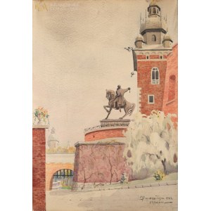 Marian SZCZERBIŃSKI (1899-1981), Wawel - Bašta Vladislava IV. s pomníkom Tadeusza Kosciuszka (1931)