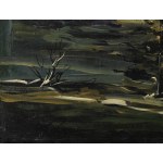 Eugeniusz GERLACH (geb. 1941), Landschaft mit Bäumen vor einem Berghintergrund.