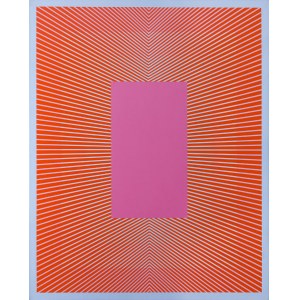 Richard Anuszkiewicz (1930 Erie - 2020 ), Convergere con il rosa intenso, 1980