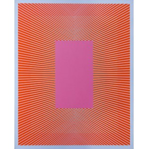 Richard Anuszkiewicz (1930 Erie - 2020 ), Converging with Deep Pink, 1980