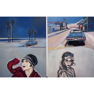 Pawel PORADA (geb. 1985), Frauen und Autos, Diptychon, 2022