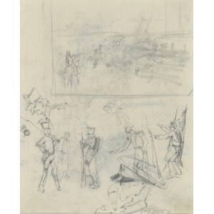 Stanislaw KAMOCKI (1875-1944), Sketches of Russian soldiers and battle composition, 1894 (?)