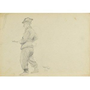 Kasper POCHWALSKI (1899-1971), Skizze eines Soldaten mit einem Gewehr, 1953