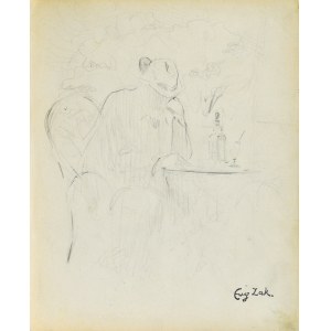 Eugene ZAK (1887-1926), Man sitting at a cafe table (Pont-Aven?).