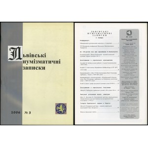 Львiвськi нумiзматичнi записки (Ľvovské numizmatické zápisky), č. 3/2006