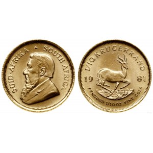South Africa, 1/10 of a krugerand, 1981