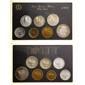 Poľsko, historická sada obehových mincí - prooflike, 1986, Varšava