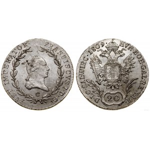 Austria, 20 krajcars, 1809 C, Prague