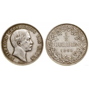 Německo, 1/2 gulden, 1860