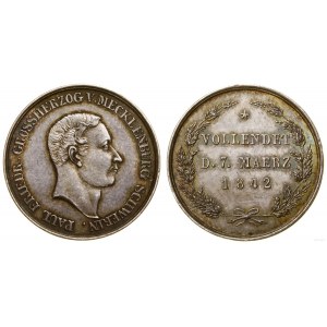 Německo, stříbrný tisk posmrtné zlaté pětilibrovky, 1842
