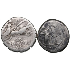 Roman Republic AR Serrate Denarius 79 BC & AR Victoriatus 211-208 BC (2)