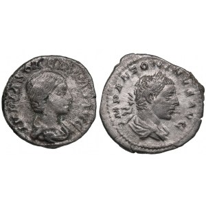 Lot of Roman Empire AR Denarius (AD 219-222) (2)