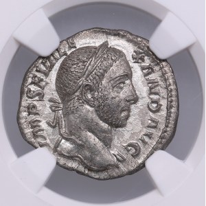 Roman Empire AR Denarius - Severus Alexander (AD 222-235) - NGC Ch AU