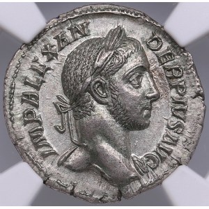 Roman Empire AR Denarius - Severus Alexander (AD 222-235) - NGC Ch AU