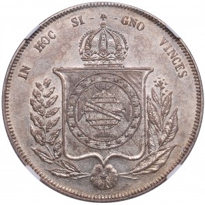 Brazil 1000 Réis 1863 - NGC AU 58