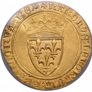 France Écu d'Or - Charles VI (1380-1422) - NGC MS 62