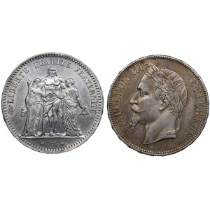 France 5 Francs 1870 & 1876 (2)