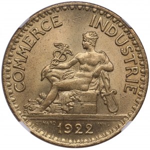 France 2 Francs 1922 - NGC MS 65