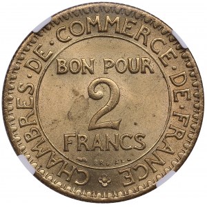 France 2 Francs 1922 - NGC MS 65