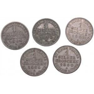 Germany, Prussia 1 Groschen 1860, 1866, 1867, 1868, 1870 (5)