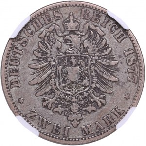 Germany, Meckenburg-Strelitz 2 Mark 1877 A - NGC VF 30