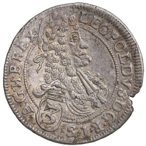 Hungary 3 Kreuzer 1696 CH - Leopold I