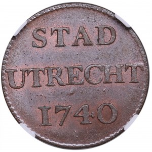 Netherlands, Utrecht Duit 1740 - NGC MS 65 BN
