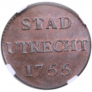 Netherlands, Utrecht Duit 1755 - NGC MS 65 BN