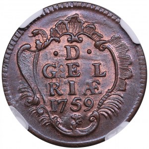 Netherlands, Gelderland Duit 1759 - NGC MS 65 BN