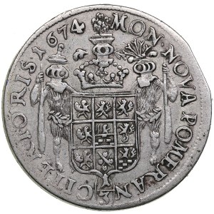 Germany, Pomerania (Swedish occupation) ⅓ Thaler 1674 DS - Carl XI (1660-1697)